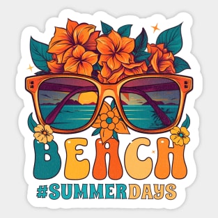 National Beach Day, tropical flowers Sticker